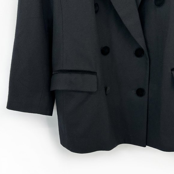 Vintage Pendleton Made in USA Black Velvet Trim Virgin Wool Blazer Suit Jacket - Picture 3 of 5